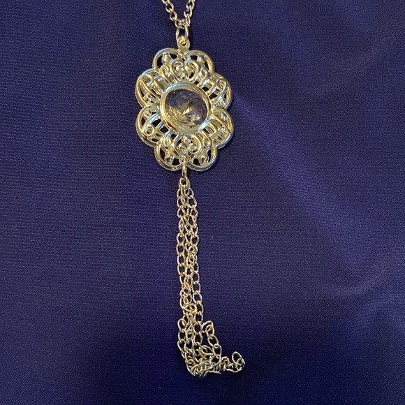 R & M Richards Navy Blue Floral Printed Sheer Jacket And Sheath Dress - Picture 14 of 16